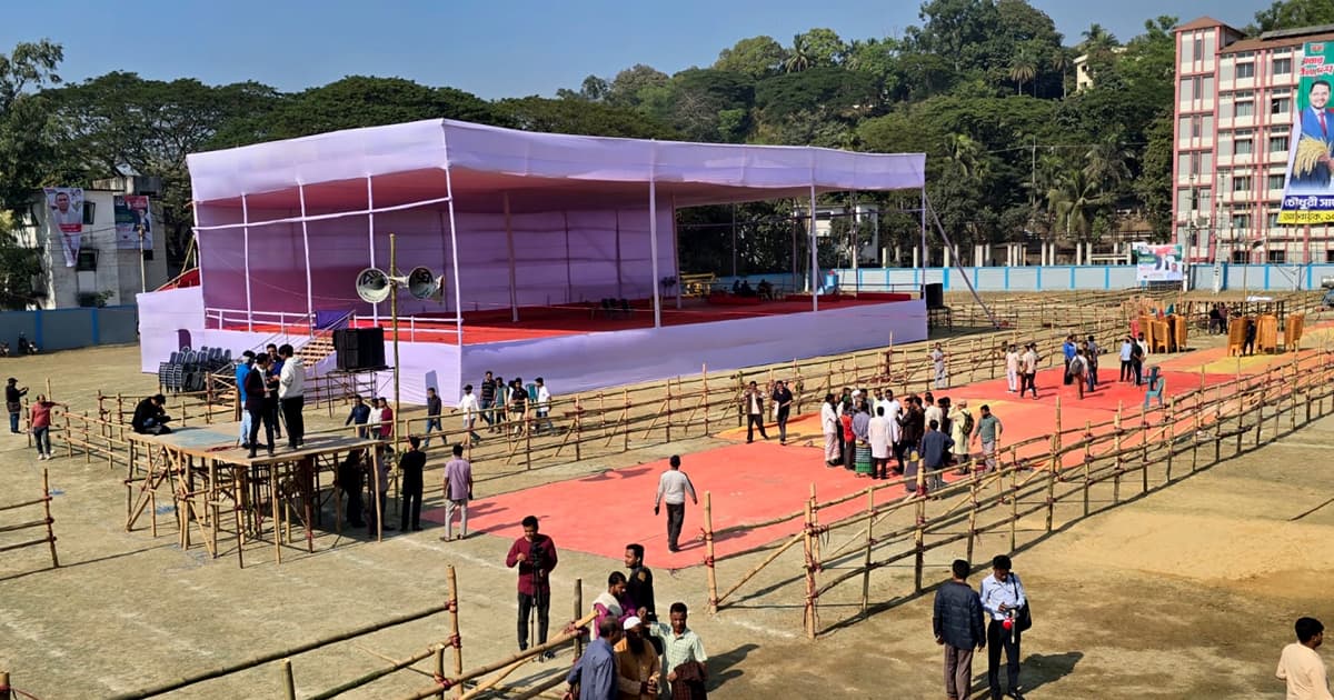 পলোগ্রাউন্ডে তারেক রহমানের জনসভার ১৮ মাইক গায়েব